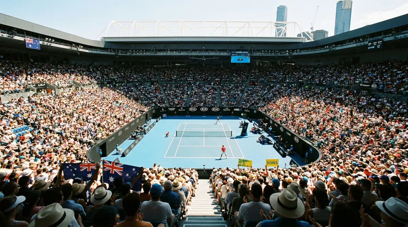 Australian Open record attendance figures with hard court betting volume context