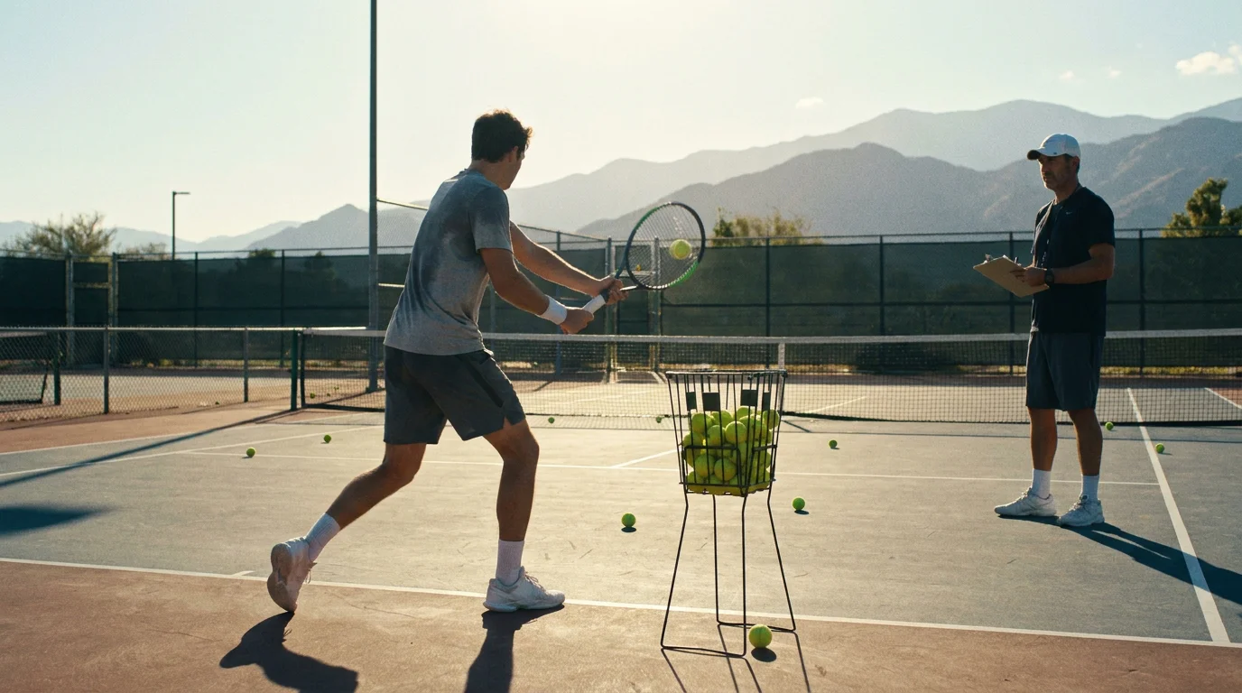 Tennis player in off-season training preparing for Australian Open campaign