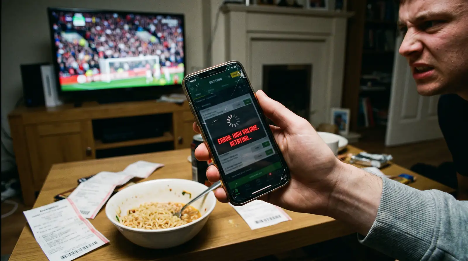 Mobile app recovering from crash with pending bet status confirmation