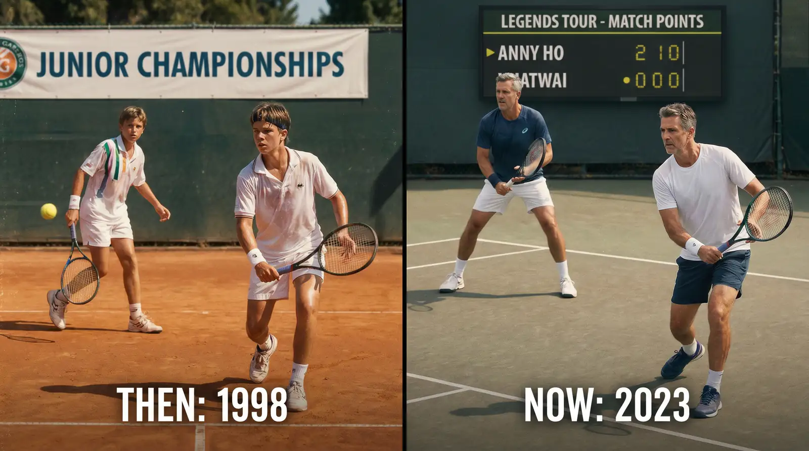Two players at different career stages with outdated head-to-head record
