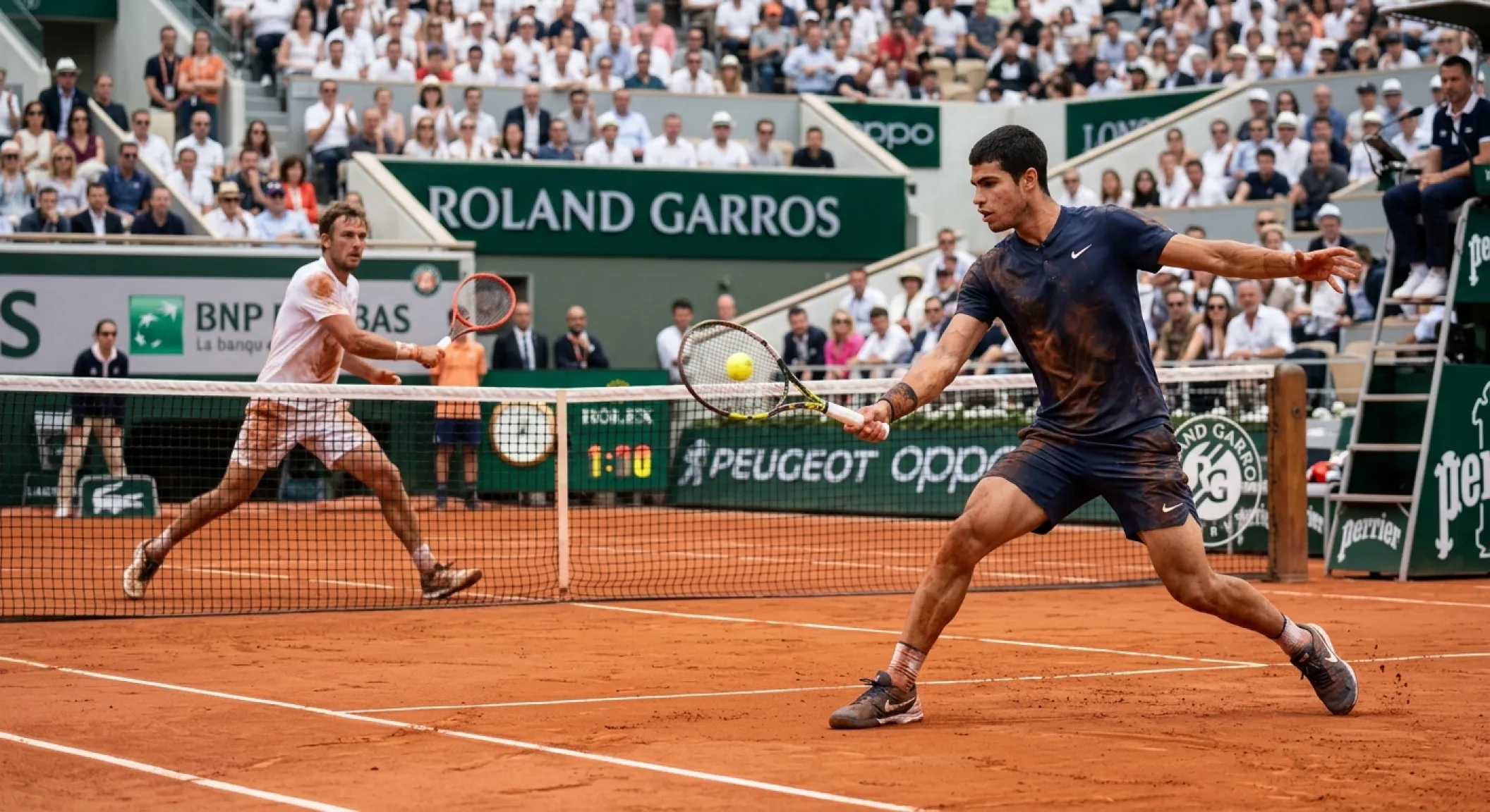 Game handicap spread showing wider range of outcomes on clay court matches