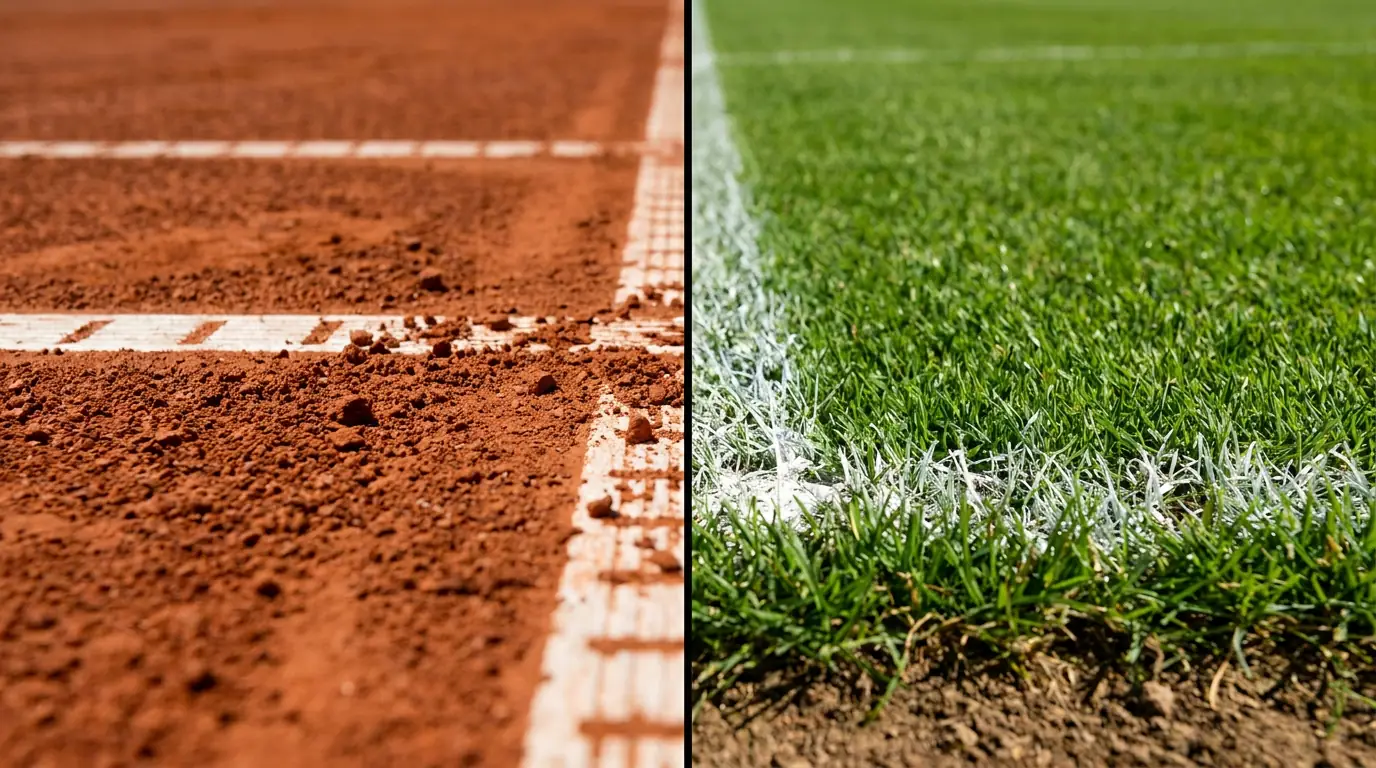 Set score distribution comparison between clay and grass court matches