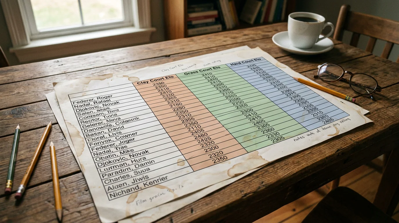 Surface-specific Elo rating model with clay, grass and hard court tracks