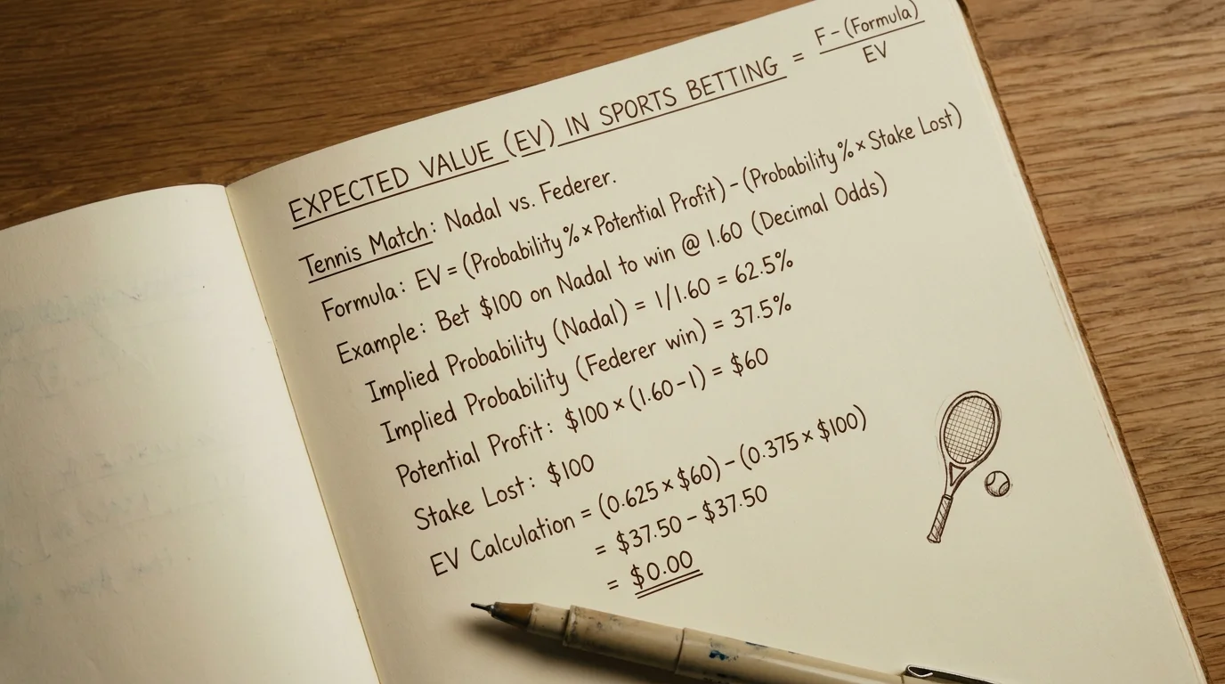 Expected value formula with tennis match numerical example calculation