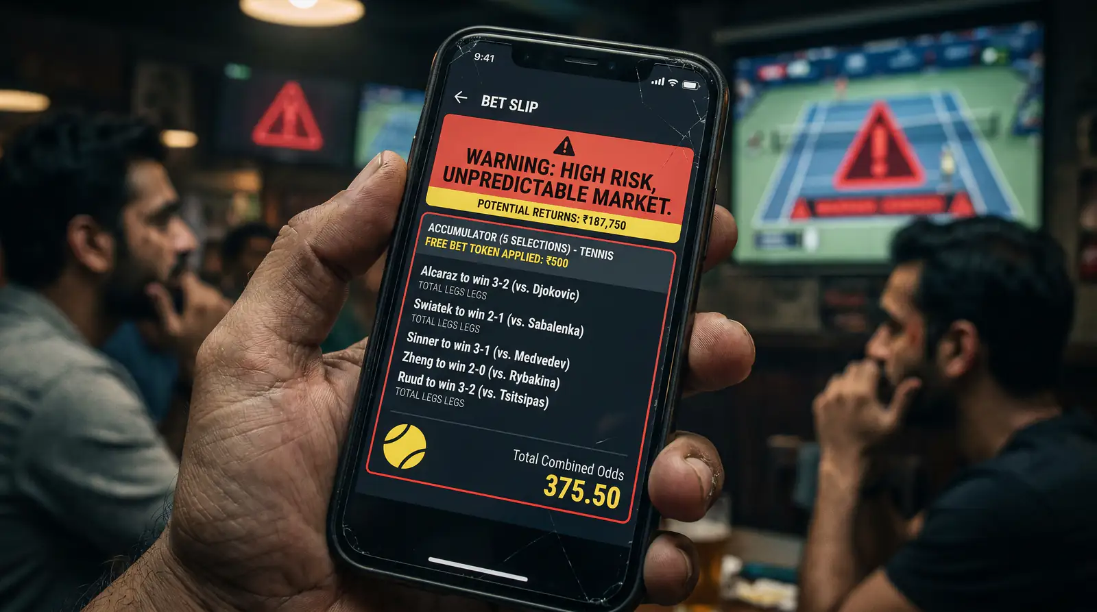 Free bet placed on five-fold accumulator versus single selection comparison