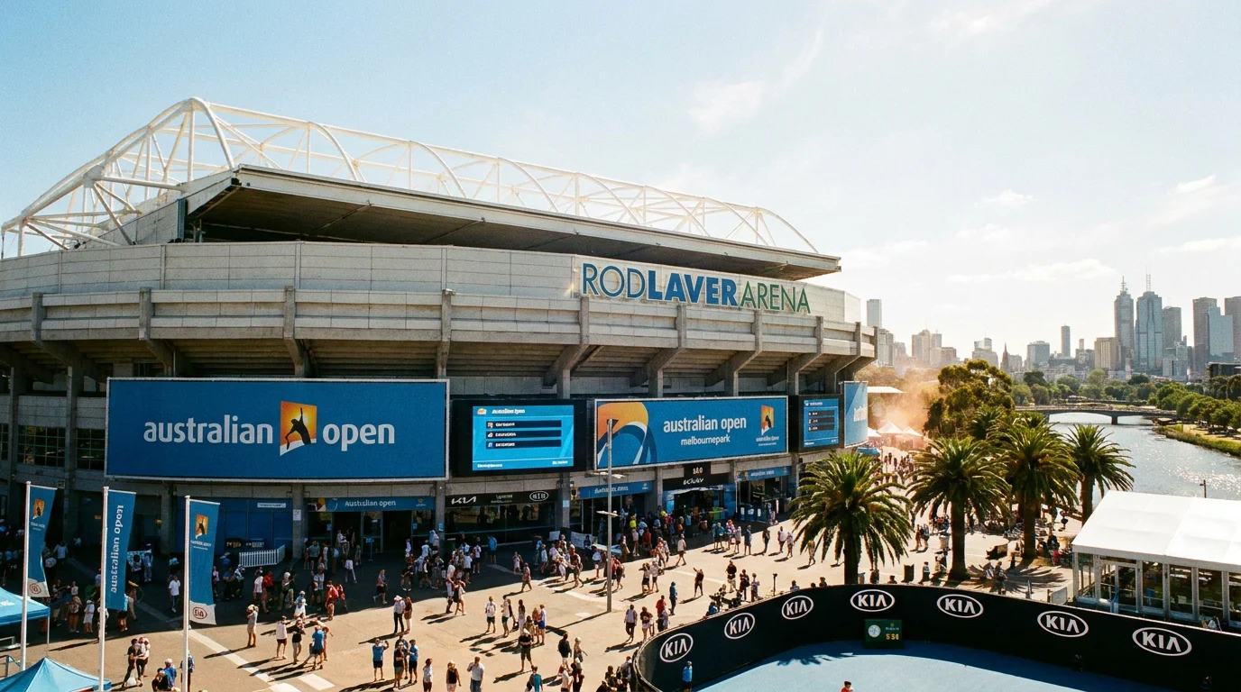 Melbourne Park venue with consistent performer statistics highlighted