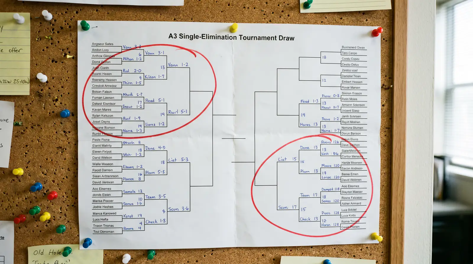 Tournament draw bracket displayed on a screen with outright odds visible for each quarter