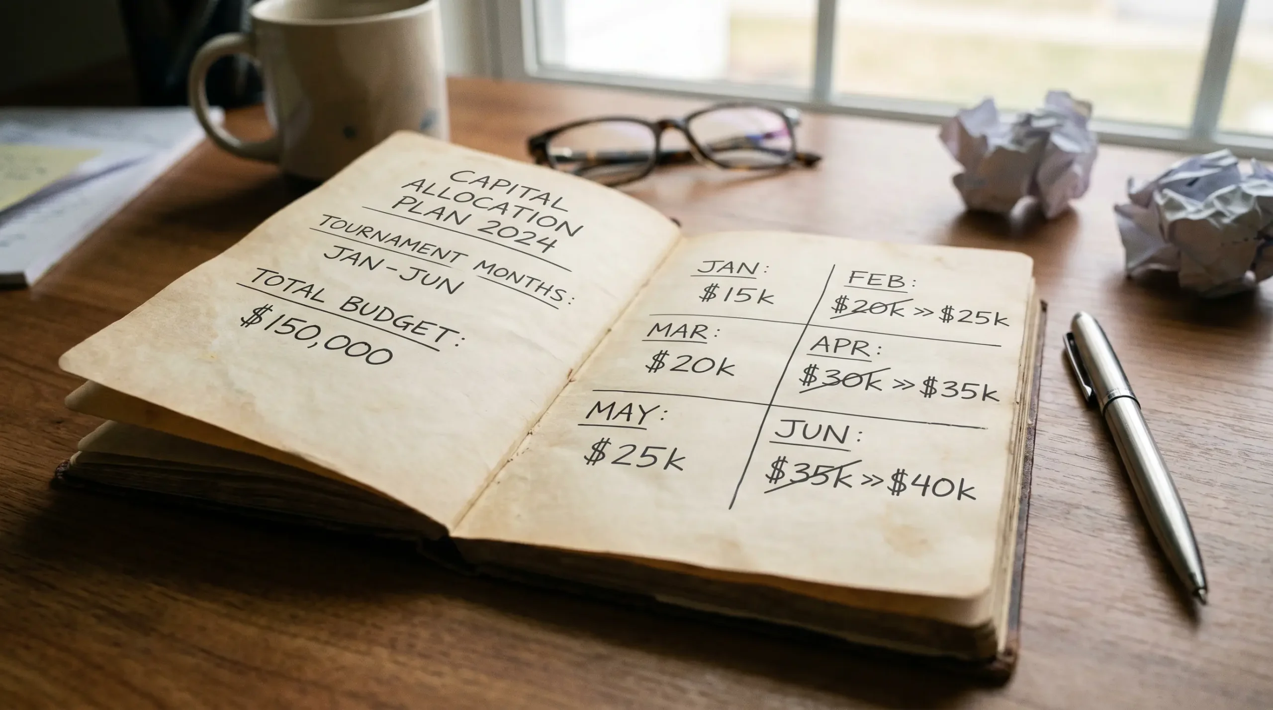 Betting capital allocation plan across Grand Slam tournament calendar
