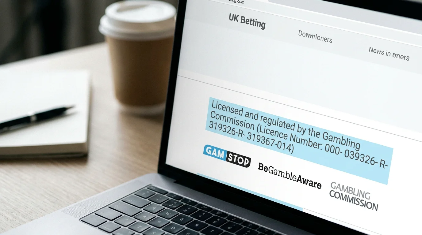 UKGC licence number displayed in footer of regulated betting site