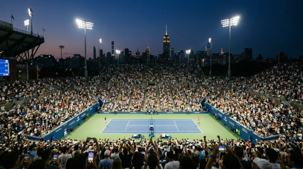 Flushing Meadows night session with US Open betting volume and market analysis