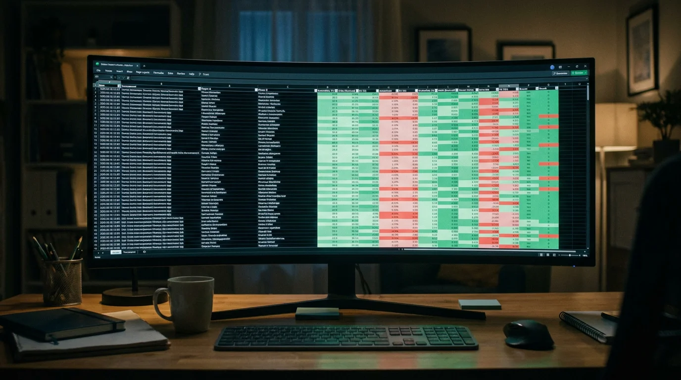 Betting database showing logged expected value versus actual return tracking